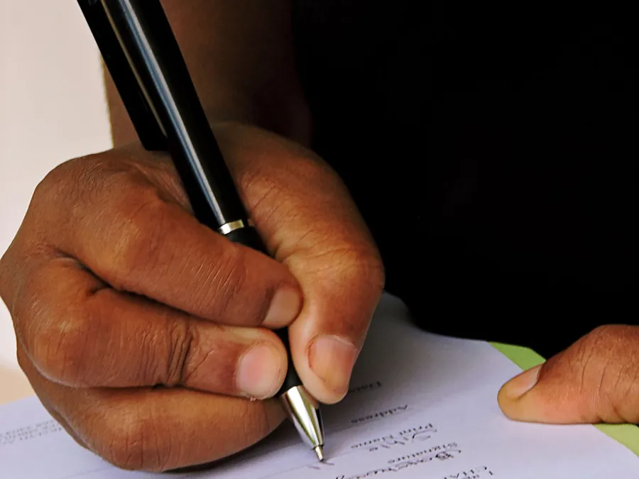 Legal document being signed